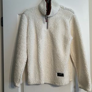 Fleece quarter zip fuzzy pullover